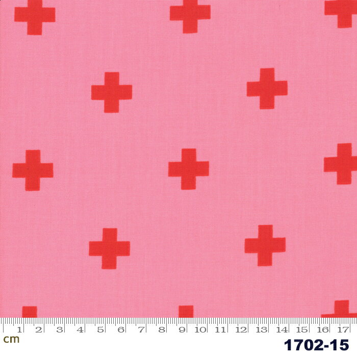 【Moda モダ】Just Red-1702-15(2D-03) レッド系 ピンク系 マゼンタ 記号柄 コットン100% シーチング【10cm単位販売】