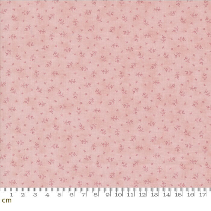 【Moda モダ】Lavender Fields-44364-23(3A-01) 小花柄 葉っぱ リーフ柄 ピンク コットン100％ シーチング 110cm幅【10cm単位販売】