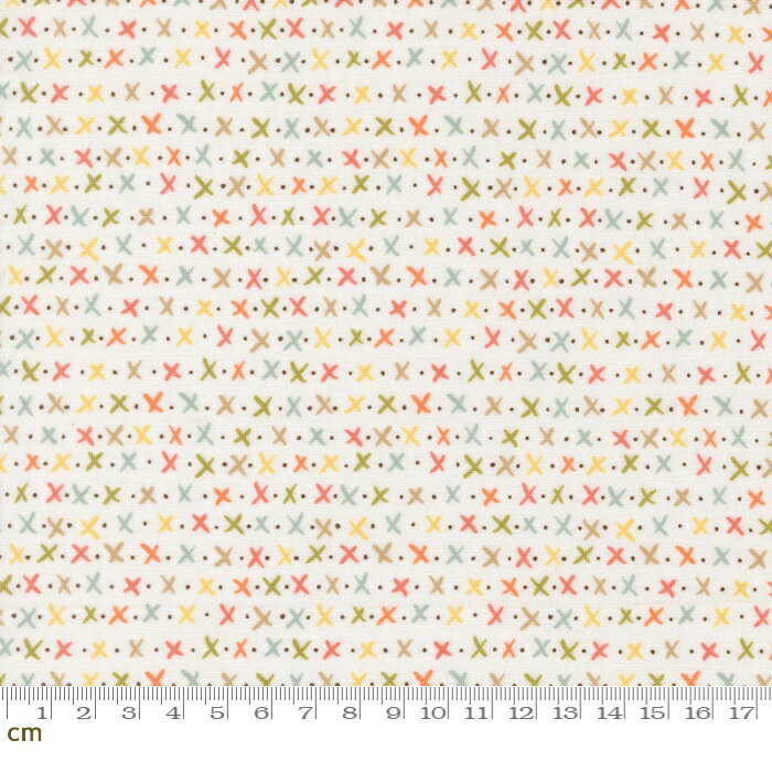 【Moda-k モダ】Lucky-55705-11(3A-03) クロス ドット ホワイト系 かわいい シーチング 110cm幅 パッチワーク ハンドメイド【10cm単位販売】