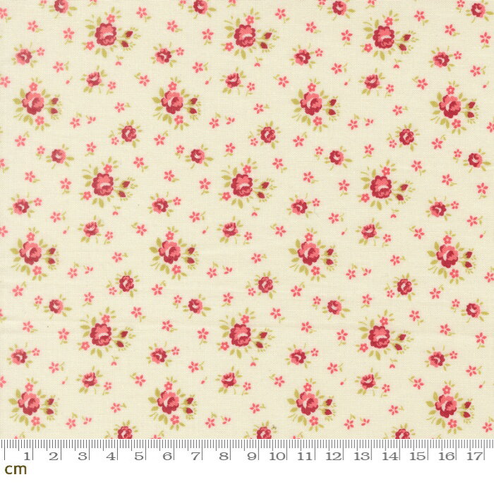 【Moda-k モダ】Lyda Rose-3071-11(3A-02) 花柄 小花柄 ホワイト系 エレガント かわいい シーチング 110cm幅 パッチワーク ハンドメイド【10cm単位販売】
