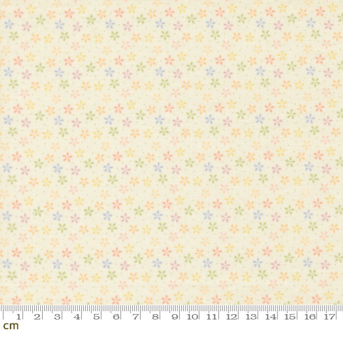 樂天商城 - 【Moda-k モダ】Pastel Prairie-31783-11(3A-07) 花柄 小花柄 ドット柄 ホワイト系 パステルカラー かわいい シーチング 110cm幅 パッチワーク ハンドメイド【10cm単位販売】