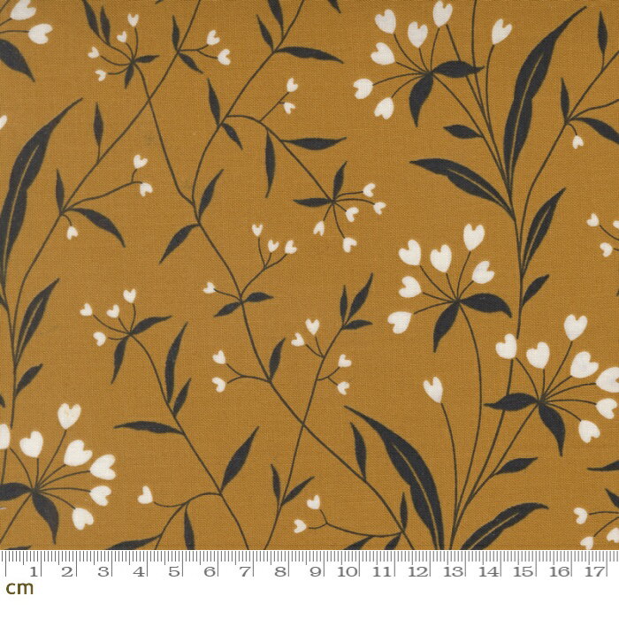 Rakuten - 【Moda-k モダ】Arabesque-33832-14(3A-07) 植物柄 花柄 草花 モダン クラシック ブラウン系 かわいい シーチング 110cm幅 パッチワーク ハンドメイド【10cm単位販売】