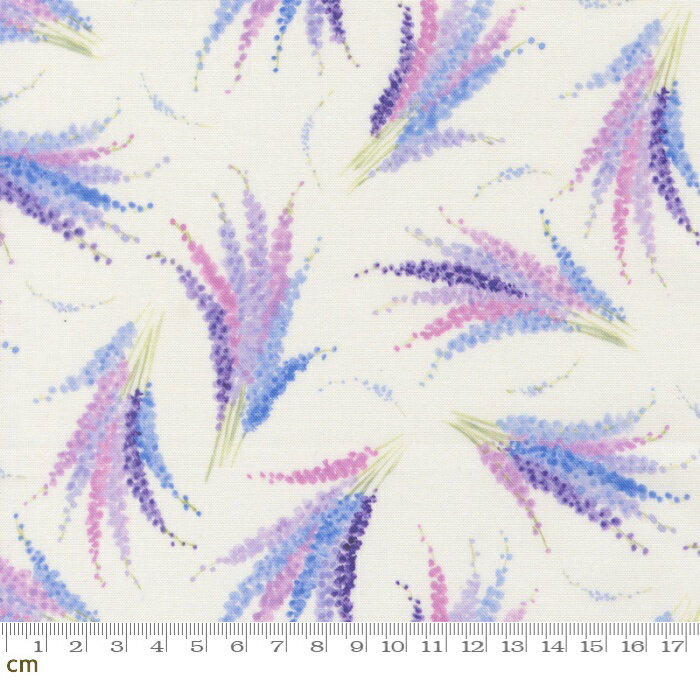 Delphinium-24652-11(3A-10) 花柄 デルフィニウム 花束 水彩 パープル ブルー ホワイト系 かわいい シーチング 110cm幅 パッチワーク ハンドメイド