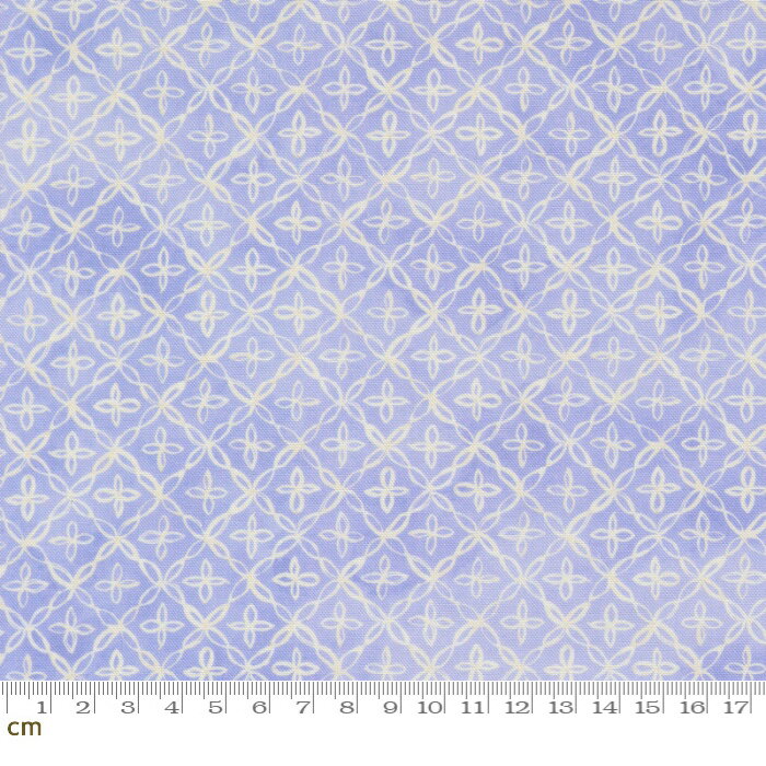 Rakuten - 【Moda モダ】Delphinium-24656-15(3A-10) 小花柄 幾何学模様 格子柄 ホワイト系 パープル系 ブルー系 かわいい シーチング 110cm幅 パッチワーク ハンドメイド【10cm単位販売】