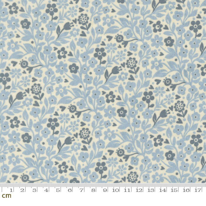 樂天商城 - 【Moda モダ】Fieldrush-30783-20(3A-10) 花柄 草花 小花柄 ブルー系 かわいい シーチング 110cm幅 パッチワーク ハンドメイド【10cm単位販売】