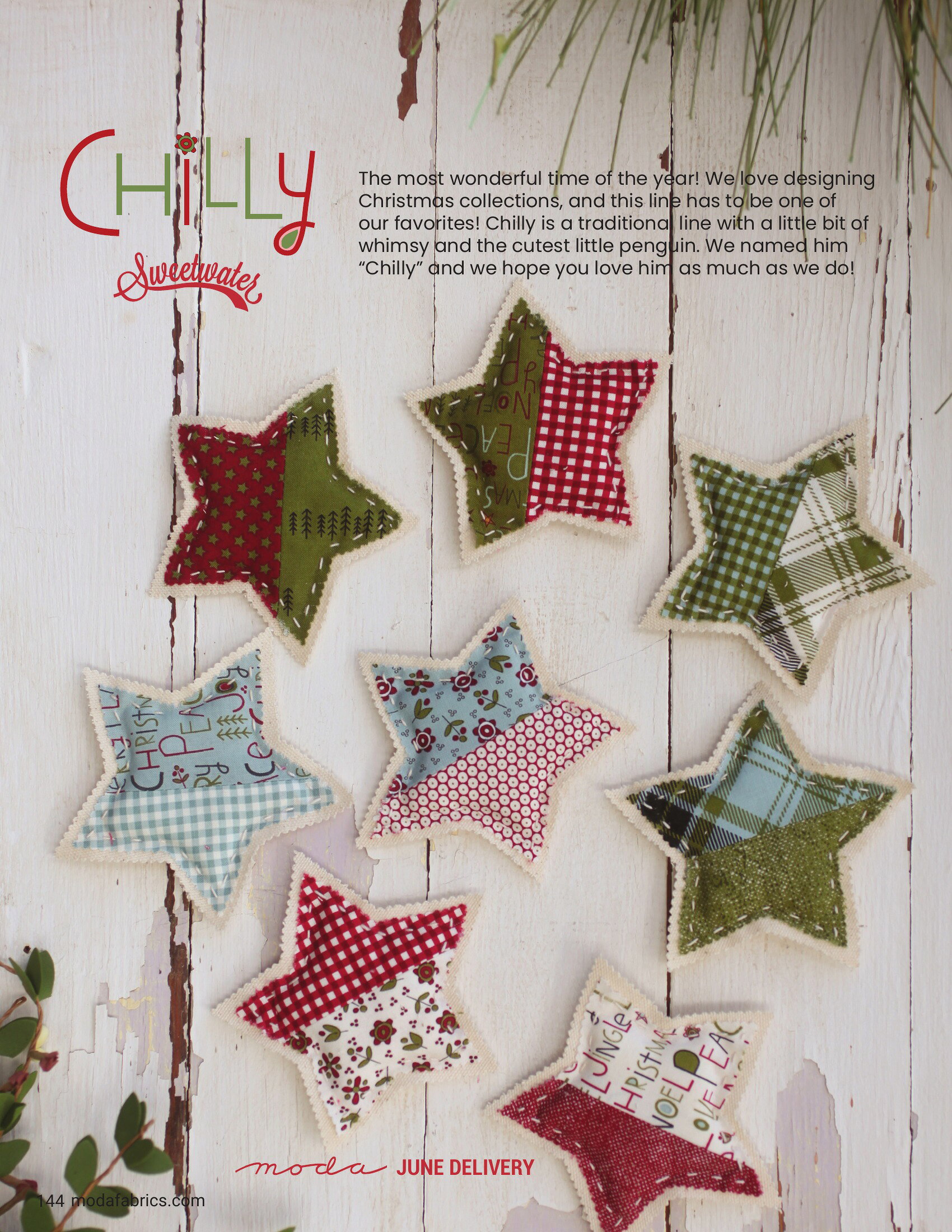 【Moda-k モダ】Chilly-55712-23 小花 花柄 グリーン系 クリスマス Xmas 冬 かわいい シーチング 110cm幅 パッチワーク ハンドメイド【10cm単位販売】 (3A-10-1) abeille-fabric-10017253 アベーユ サンプル画像3