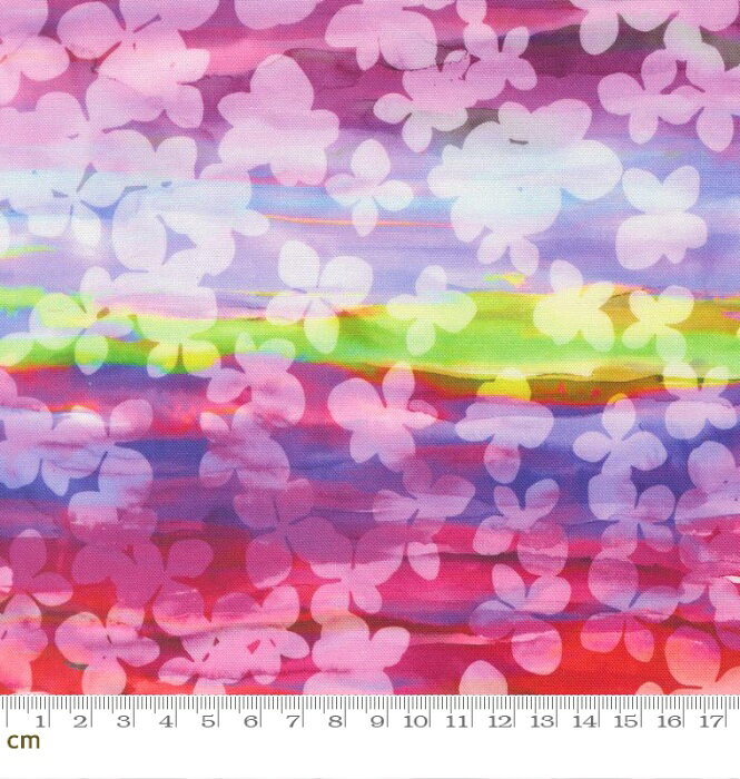 Gradients Gallery-33881-11(3A-07) 花柄 あじさい グラデーション ぼかし ピンク パープル 水彩 鮮やか カラフル シーチング 110cm幅 パッチワーク ハンドメイド