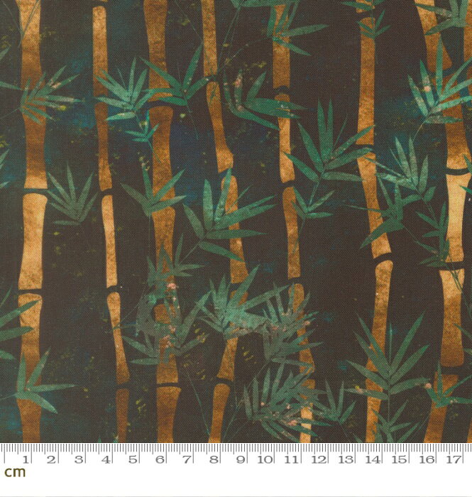 【Moda モダ】Tranquil Patina-48113-14(3A-07) 竹 竹林 バンブー 笹 植物 中国 グリーン ネイビー 和柄 上品 伝統柄 シーチング 110cm幅 パッチワーク ハンドメイド【10cm単位販売】