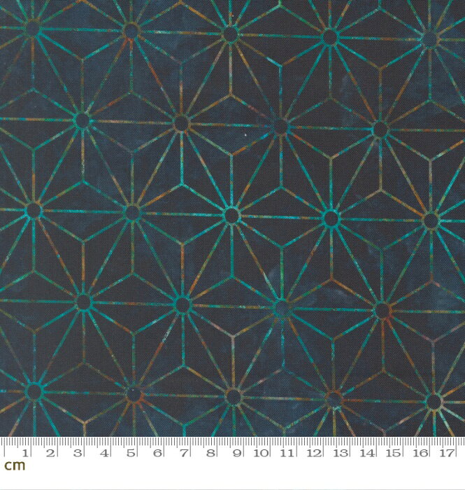 【Moda モダ】Tranquil Patina-48115-14(3A-07) 麻の葉模様 幾何学 星 モダン ネイビー 和柄 上品 伝統柄 シーチング 110cm幅 パッチワーク ハンドメイド【10cm単位販売】
