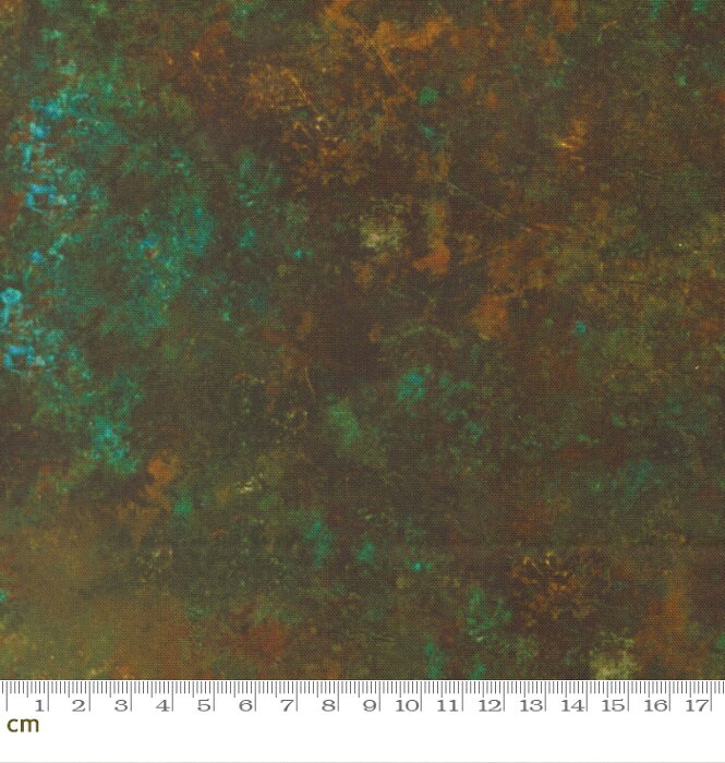 【Moda モダ】Tranquil Patina-48120-12(3A-07) 地紋 テクスチャ 抽象 陰影 むら 錆 ブラウン グリーン 和柄 上品 伝統柄 シーチング 110cm幅 パッチワーク ハンドメイド【10cm単位販売】