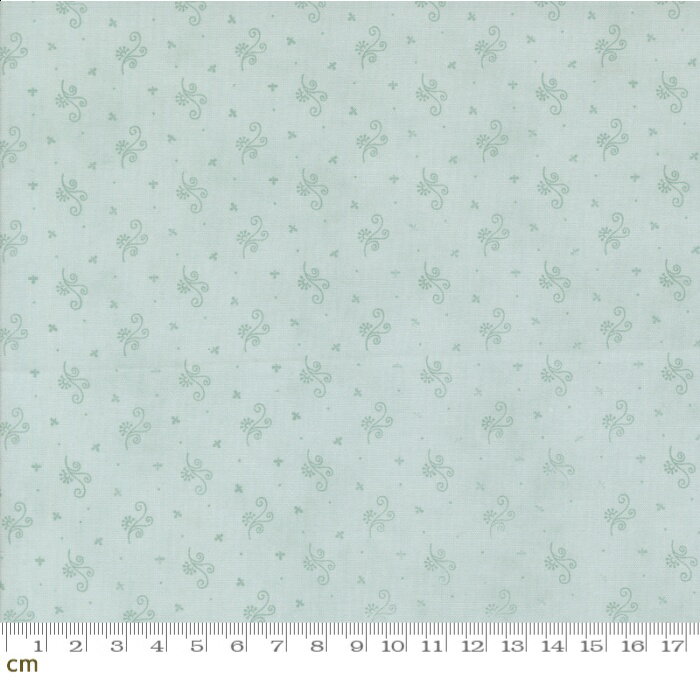 【Moda-k モダ】Muse-44397-12(3A-01) 唐草模様 葉っぱ リーフ柄 スカイブルー シーチング 110cm幅【10..