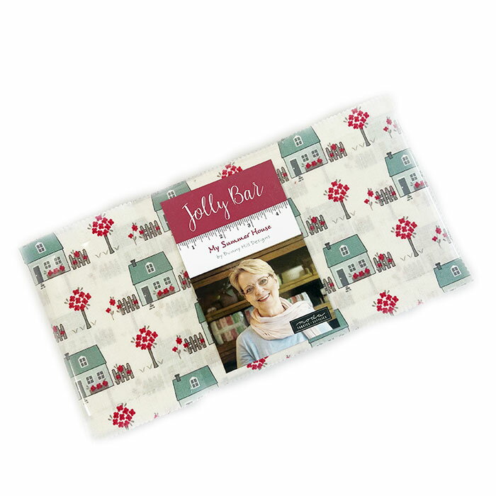 【Moda モダ】My Summer House-3040JB(42枚) ホワイト系 スカイブルー レッド ピンク 花柄 チェック お家 ハウス プレカット ジョリーバー カットクロス コットン100% シーチング