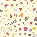 【nora. ノラ】22SP-ST1126(1F-06)(1F-11) 花柄 押し花風 ベージュ ナチュラル コットン100% シーチング 110cm幅【10c...
