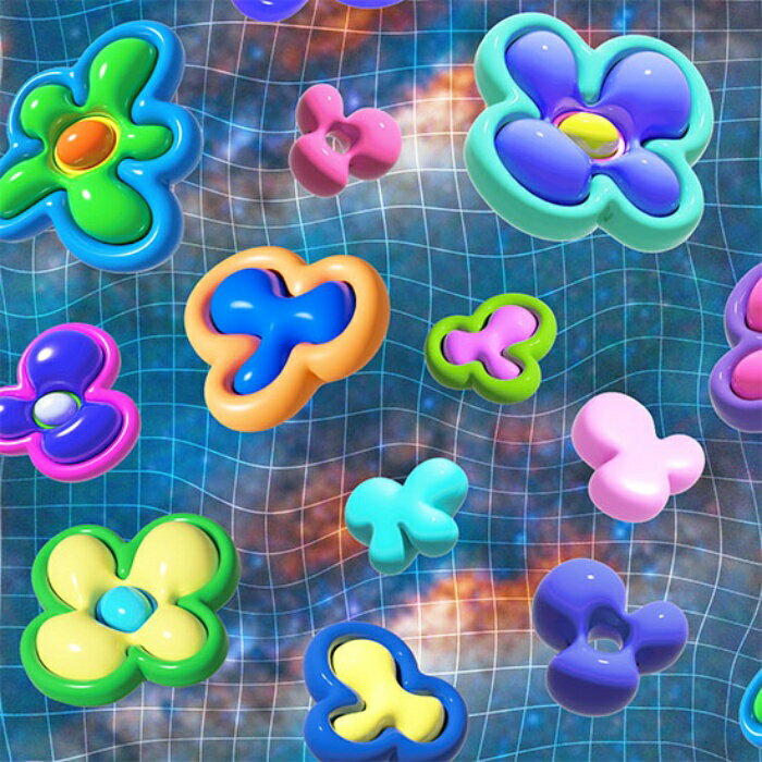 【nora. ノラ】23SU-ST1354-OX-A(オックス生地)(1F-03) 大花柄 ブルー ダイナミック コットン100%【10cm単位販売】