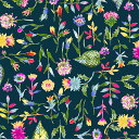 【nora. ノラ】23FA-FR1214-BR-B(ブロード)(1F-09) 花柄 ボタニカル柄 ブルー系 ネイビー コットン100%【10cm単位販売】(3)