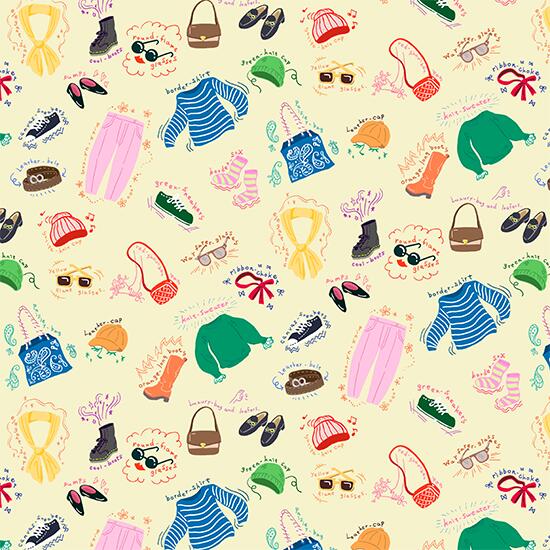 【nora. ノラ】23WI-ST1341-A(3D) ファッション アイテム モチーフ プリント イラスト レトロ ポップ ..