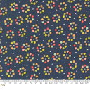 【Moda モダ】Raspberry Summer-37695-20(3A-01) ネイビー カラフル 小花柄 シンプル かわいい コットン100% シーチング 110cm幅【10cm単位販売】