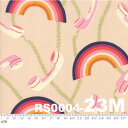 【ruby star】Social-RS0004-23M(メタリック加工)(2D-02) ソフトピンク ゴールド モチーフ柄 虹柄 電話 受話器柄 レトロポップ プリント コットン ルビースター コットン100% シーチング 110cm幅【10cm単位販売】