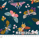【Moda モダ】Stay Gold-RS0020-14(2E-04)ブルー 青 ネイビー flutter 蝶柄 花柄 植物柄 Ruby Star(ルビースター) コットン100% シーチング【10cm単位販売】(3)