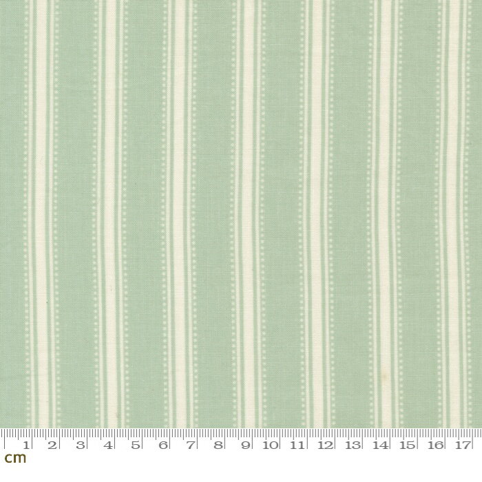 【Moda-k モダ】Sunbonnet-31767-21(3A-03) ストライプ柄 グリーン 淡いグリーン パステルカラー かわいい シーチング 110cm幅 パッチワーク ハンドメイド【10cm単位販売】