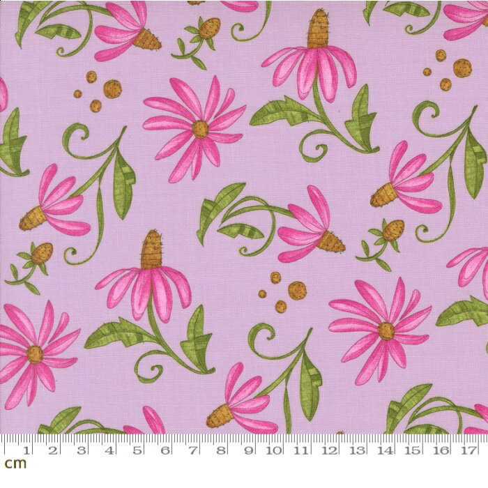 【Moda モダ】 Superbloom-48783-14(3A-02) 花柄 花びら 手描き風 ラベンダーパープル コットン100％ シーチング 110cm幅【10cm単位販売】