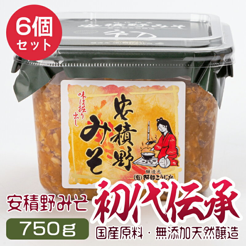 味噌 安積野みそ 初代伝承 750g×6個 アサカノミソ カップ入り 国産大豆 コシヒカリ 米味噌 米みそ 無添加味噌 天然熟成 あさかのみそ 生こうじ 生糀 生麹