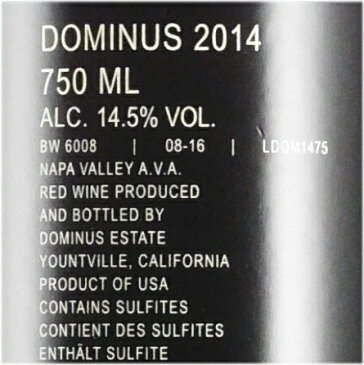 ドミナス　ナパヴァレー　[2014]年（750ml）【カリフォルニア】【正規品】【赤ワイン】【フルボディ】