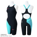 【ミズノ】GX・SONIC 6 NV ハーフスーツ 競泳水着/レーシング/トップモデル/MIZUNO(N2MGA701)93 ブラック×ターコイズ