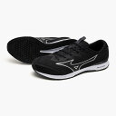 【ミズノ】デュエルソニック4ワイド DUELSONIC4WIDE/レーシングシューズ/ランニングシューズ/MIZUNO(U1GD2571) 02 ブラック×シル...