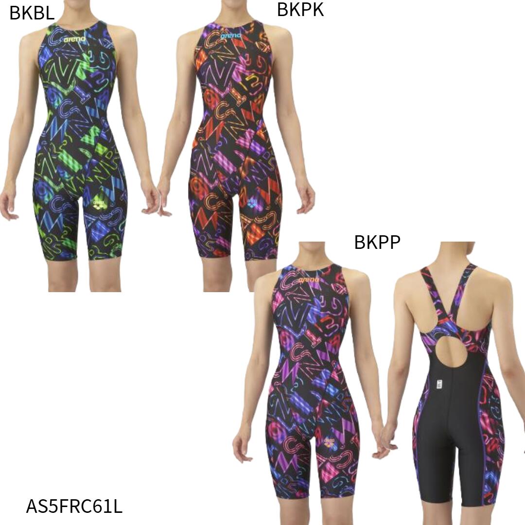 【アリーナ】レーシングワンピーススパッツ　オープンバック　ハーフレッグ/レディース水着/レーシング水着/arena(AS5FRC61L)