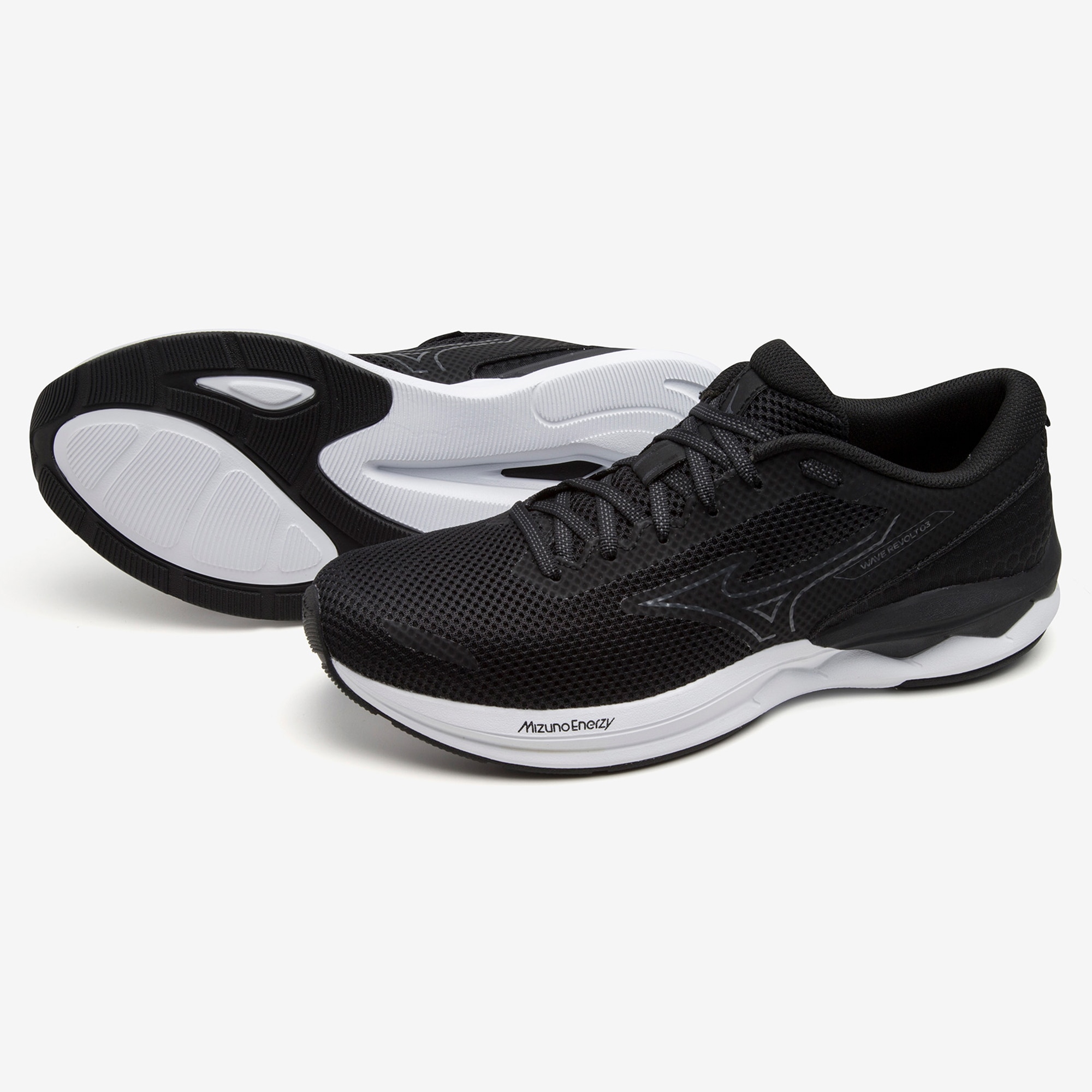 ランニングシューズ/駅伝/ランニングシューズ　ミズノ/MIZUNO 【ミズノ】ウエーブリボルト3 ランニングシューズ/MIZUNO(J1GC2314) 01 ブラック×ダークグレー×ホワイト