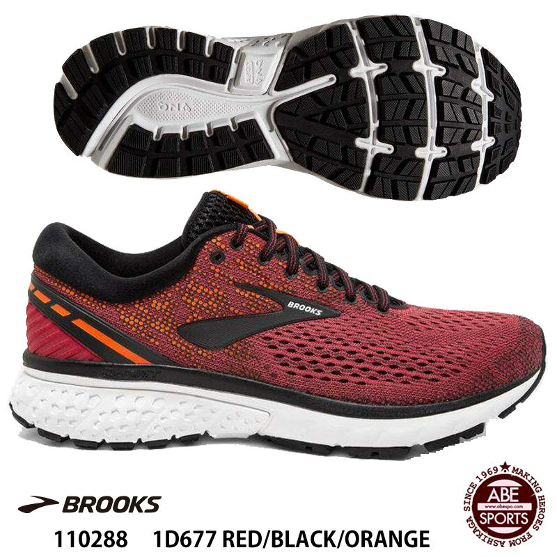 【BROOKS】GHOST11 レギュラーラスト ゴースト11/ランニングシューズ/ブルックス (110288) 1D677 RED/BLACK/ORANGE