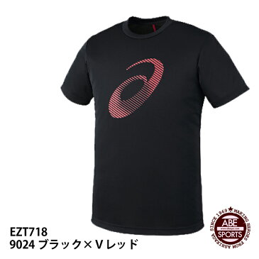 ネコポス選択可 【アシックス】ショートスリーブトップTシャツ/2018 SS/TRAINING/APPAREL/ASICSスポーツウェア/asics (EZT718) 9024 ブラック×Vレッド