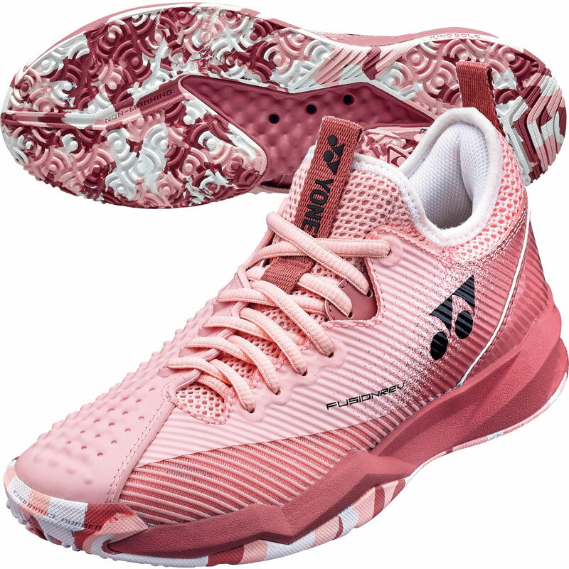 【ヨネックス】POWER CUSHION FUSIONREV 4 WOMEN GC オムニ・クレーコート用/テニスシューズ/YONEX(SHTF4LGC)486 スモークピンク