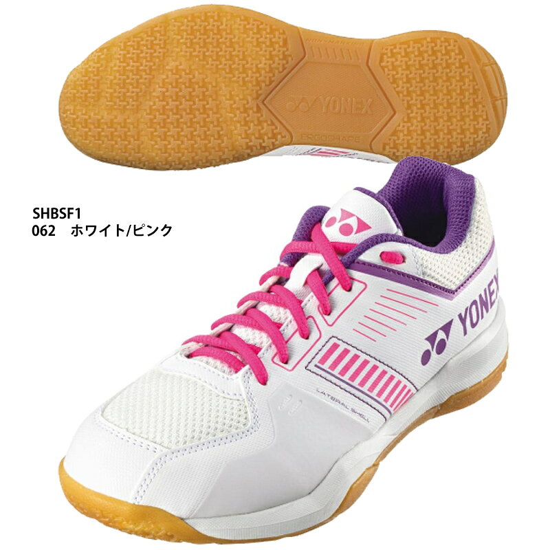 乐天商城 - 【ヨネックス】POWER CUSHION STRIDER FLOW パワークッションストライダーフロー バドミントンシューズ/YONEX(SHBSF1)062　ホワイト/ピンク