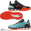 【ミズノ】ウエーブエンフォースツアー OC クレー砂入り人工芝コート/ユニセックス/テニスシューズ/MIZUNO(61GB2302)20 ターコイズ×コーラル×...