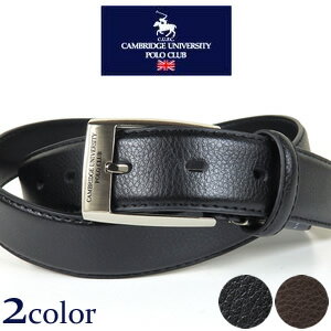 【最大44倍】Cambridge University Polo Club ロゴバックル ビジネス レザーベルト 牛革(裏合皮)/色：ブラック 黒、ブラウン 茶