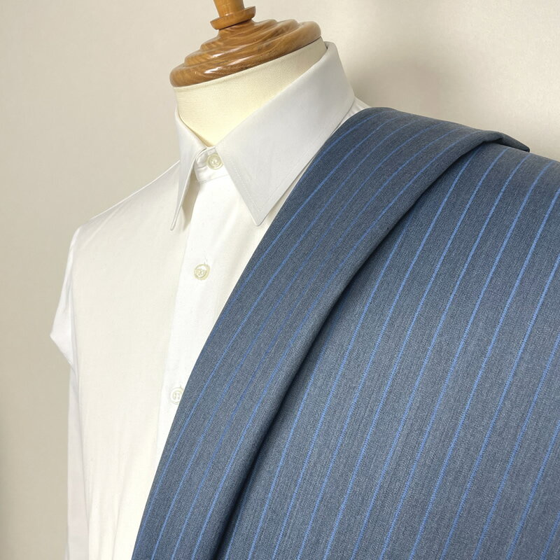SCABAL Londner Super140's オーダーメイドスーツ オーダースーツ 限定 ワンランク上仕立てサービス ブルーグレー サックス ストライプ