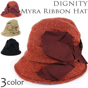 リボン ハット DIGNITY Myra Ribbon Hat全3色 ニット風 レディース リボン ハット DIGNITY Myra Ribbon Hat全3色 ニット風 レディース