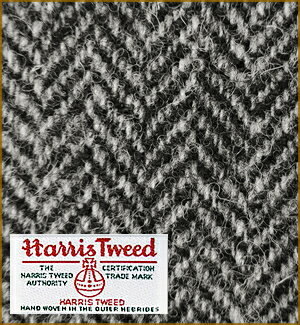 オーダーメイドジャケット [生地の銘柄] HARRIS TWEED ハリスツイード / SUPERFINE [色] 白×黒 [柄] ヘリンボーン [品質] 100% wool / 400gms , made in Scotland [秋冬向け][送料無料]