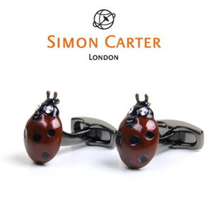 サイモン・カーター(カフス) 送料無料 SIMON CARTER ENGLISH COUNTRY GARDEN　enamelled ladvbirdカフスボタン ブランド サイモンカーター カフス カフリンクス イングリッシュ　カントリー　ガーデン エナメル　レディバグ　てんとうむし赤　ワインレッド　エナメル