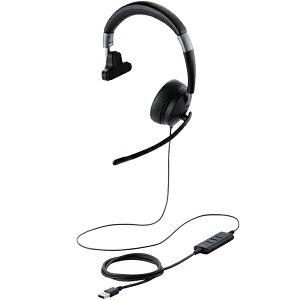 ELECOM エレコム デュアルマイクノイズリダクション有線ヘッドセット USB 片耳 HS-HP100UNCBK ブラック通販