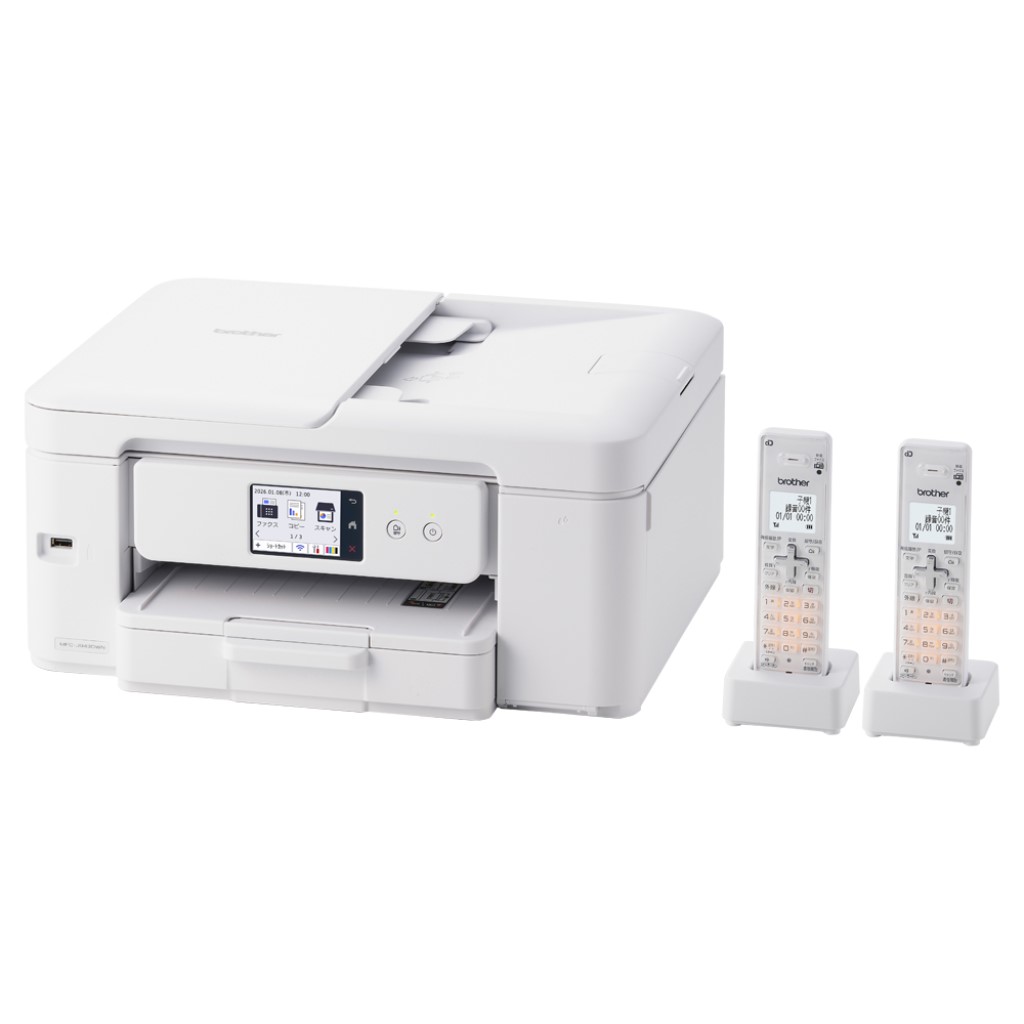 brother ブラザー工業 A4インクジェット複合機 MFC-J943DWN　ホワイト　コードレス電話機2台