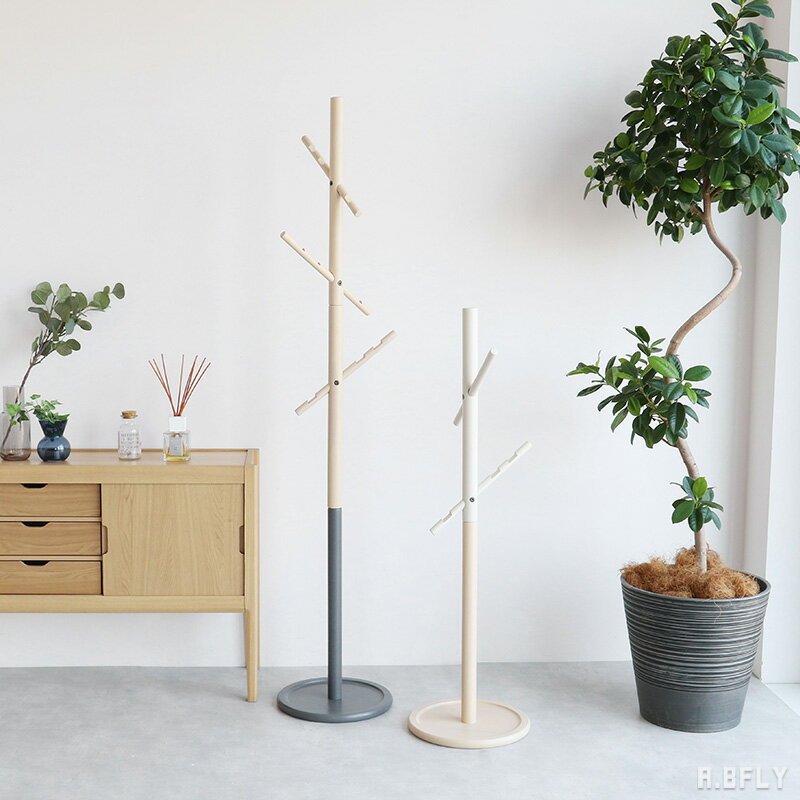 ポールハンガー ハンガーラック 洋服掛け ハンガー 帽子掛け 衣類収納 シンプル コンパクト 天然木 ナチュラル グレー アイボリー ウッド 木製 新生活 コートハンガー リビング収納 玄関収納 ワンルーム スカーフ掛け キッズハンガーラック 子供部屋 スタイリッシュ 軽量