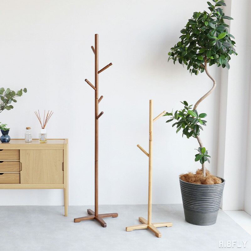 ポールハンガー ハンガーラック 洋服掛け ハンガー 帽子掛け 衣類収納 シンプル コンパクト 天然木 ナチュラル ブラウン ウッド 木製 新生活 コートハンガー リビング収納 玄関収納 ワンルーム スカーフ掛け キッズハンガーラック 子供部屋 軽量