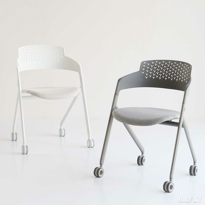 樂天商城 - 【最大6,000円クーポン配布中】オフィスチェア デスクチェア ワークチェア オフィス家具 キャスター付き ミーティングチェア 会議室 スタッキング 折りたたみ収納 シンプル モダン ホワイト グレー カフェ【M1】