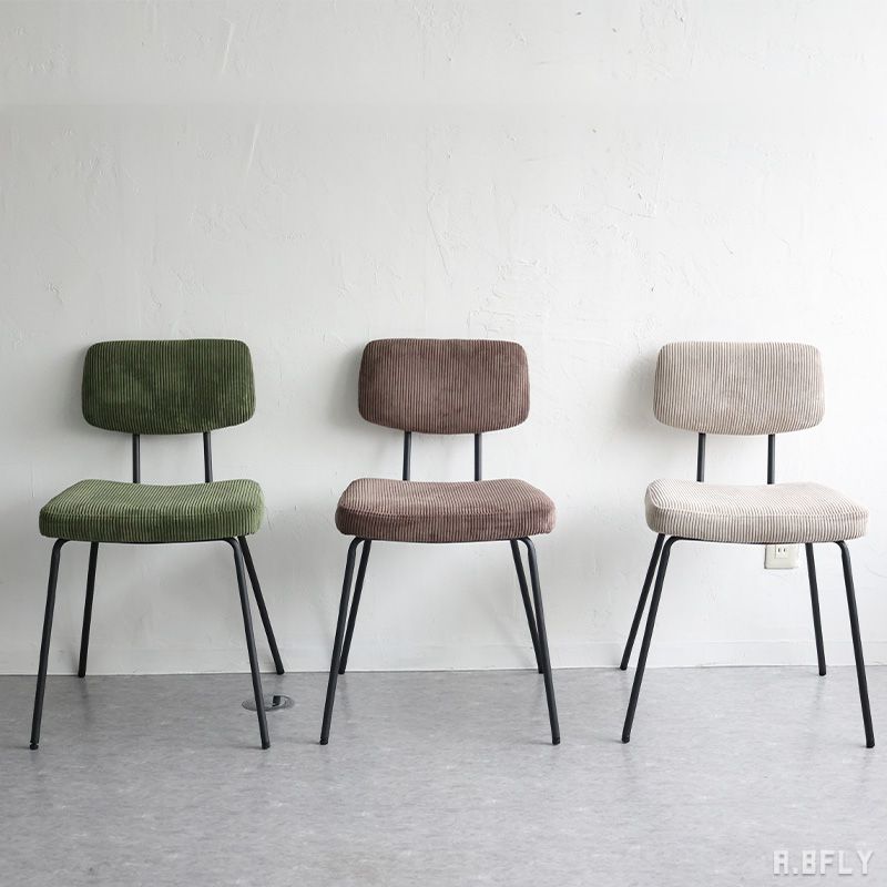 樂天商城 - ダイニングチェア チェア イス 椅子 食卓イス コーデュロイ生地 スチール脚 ブラックスチール アンティーク調 レトロ カフェテイスト カジュアル 可愛い 西海岸テイスト インダストリアル お洒落 シンプル ひとり暮らし【S1】