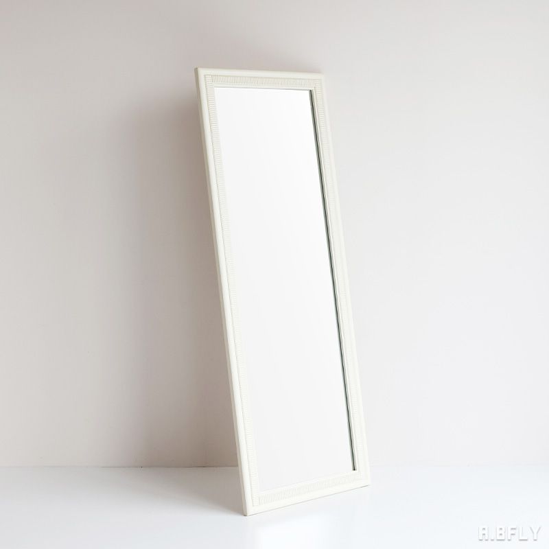 【SALE】ミラー 鏡 スタンドミラー 姿見 ビッグミラー 立て掛け ひとり暮らし 新生活 ホワイト 白家具 清潔感 ガーリー 姫系 シャビーテイスト アンティーク調 天然木 [2]