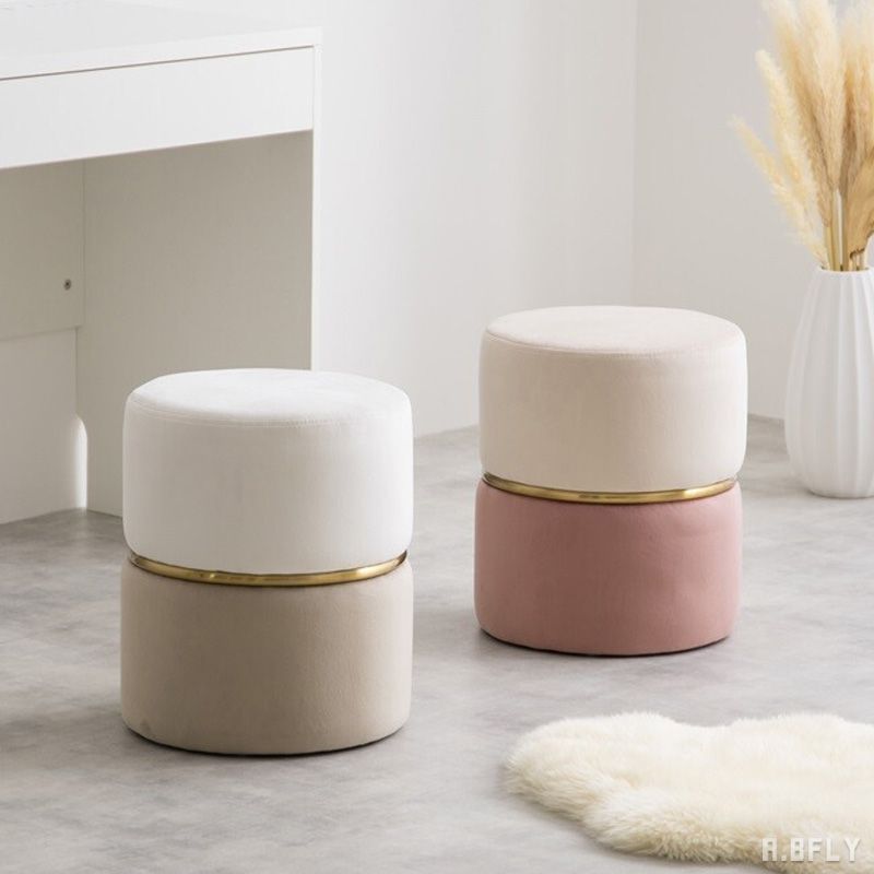 樂天商城 - スツール 腰掛け チェア 椅子 完成品 エレガント 大人可愛い ベロア バイカラー ニュアンスカラー 落ち着いた雰囲気 デザイン コンパクト 新生活 ひとり暮らし ワンルーム 華やか モダン クラシカル 高級感 気品 お洒落