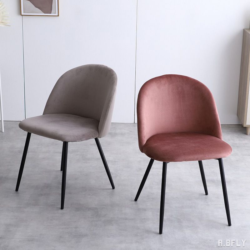 樂天商城 - チェア ダイニングチェア ベロア素材 ピンク グレー 椅子 エレガント 高級感 ブラックアイアン ホテルライク モダン シンプル ナチュラルモダン お洒落 ひとり暮らし ワンルーム 新生活